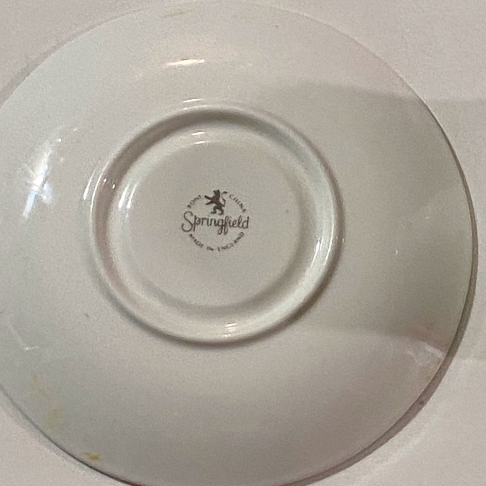 VTG, Springfield White Ceramic Tea Cup Plate Set - Picture 4 of 10